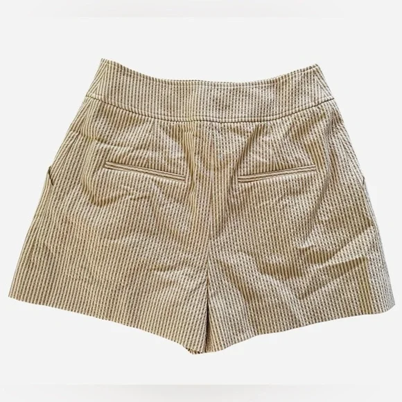 Veronica Beard Haina Seersucker Pleated Shorts Khaki White 6 NWT - Picture 12 of 16